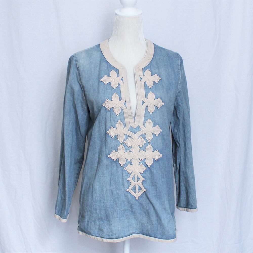 J. Crew Chambray Tunic Top